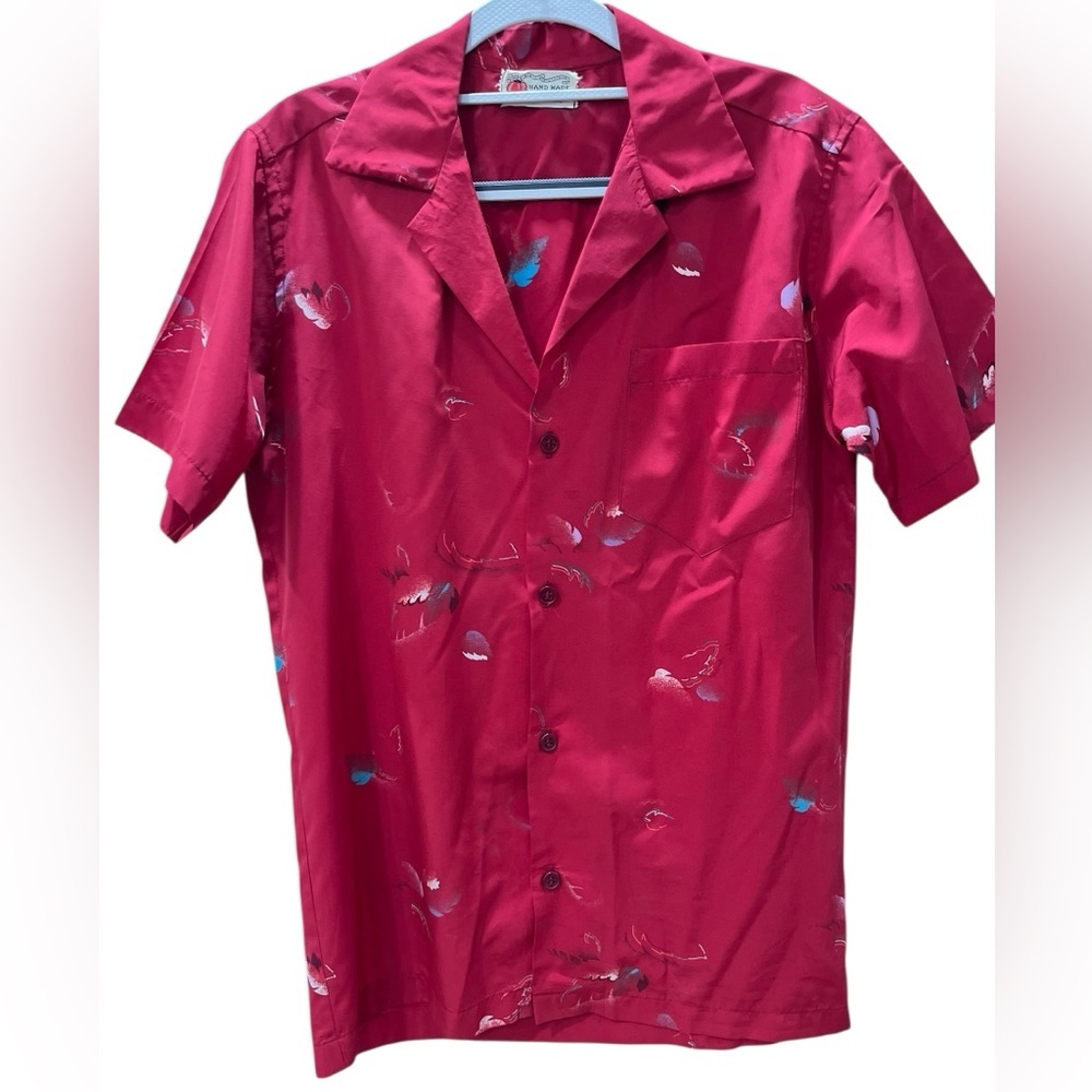 Bespoke abstract custom made men’s button down cocktail shirt-S/M vintage